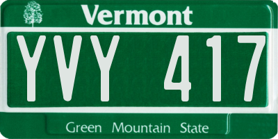 VT license plate YVY417