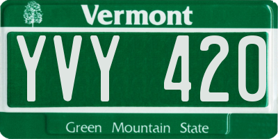 VT license plate YVY420