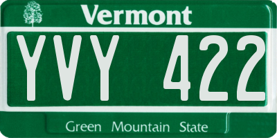 VT license plate YVY422