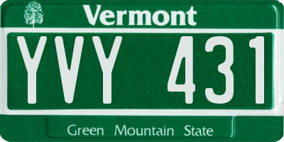 VT license plate YVY431