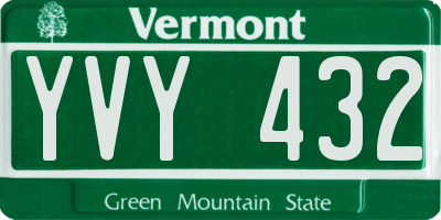VT license plate YVY432
