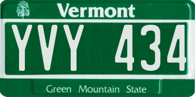 VT license plate YVY434