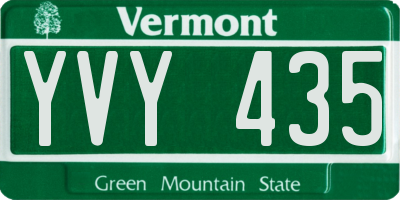 VT license plate YVY435