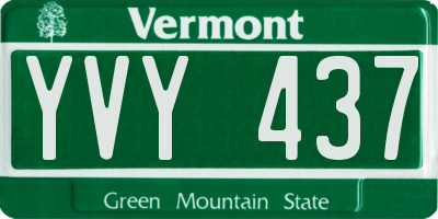 VT license plate YVY437