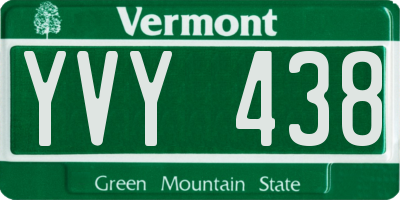 VT license plate YVY438