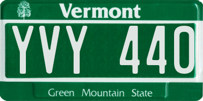VT license plate YVY440