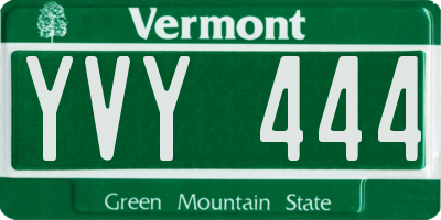 VT license plate YVY444