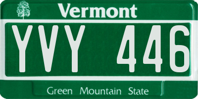 VT license plate YVY446