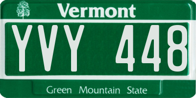 VT license plate YVY448