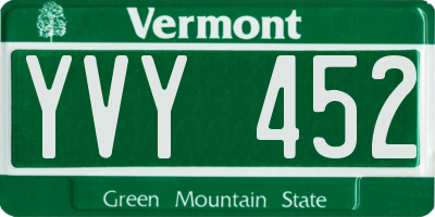 VT license plate YVY452