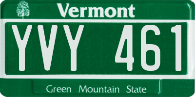 VT license plate YVY461