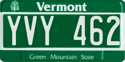 VT license plate YVY462