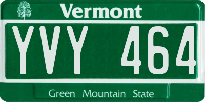 VT license plate YVY464