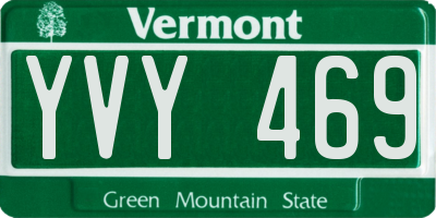 VT license plate YVY469