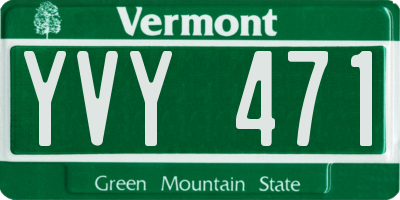 VT license plate YVY471
