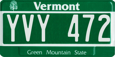 VT license plate YVY472