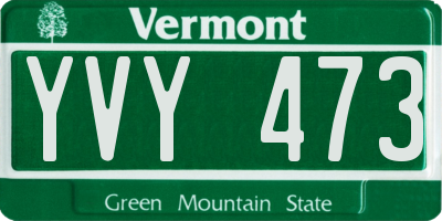 VT license plate YVY473