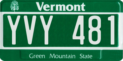 VT license plate YVY481