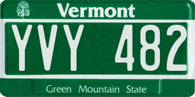 VT license plate YVY482