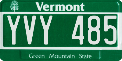 VT license plate YVY485