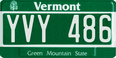 VT license plate YVY486