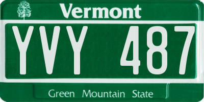 VT license plate YVY487
