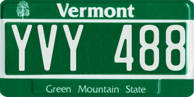 VT license plate YVY488