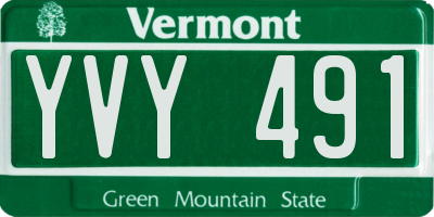 VT license plate YVY491