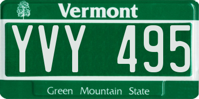 VT license plate YVY495