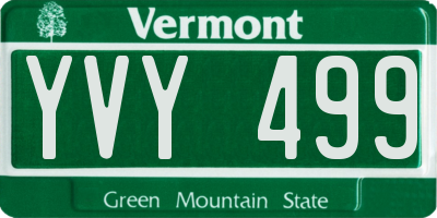 VT license plate YVY499