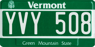 VT license plate YVY508