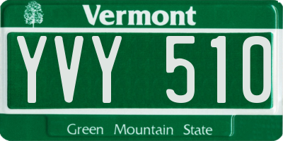 VT license plate YVY510