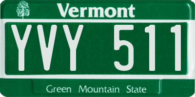 VT license plate YVY511