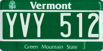 VT license plate YVY512