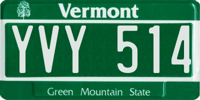 VT license plate YVY514
