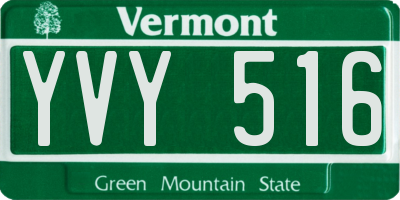VT license plate YVY516