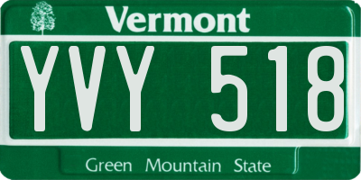 VT license plate YVY518