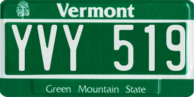 VT license plate YVY519