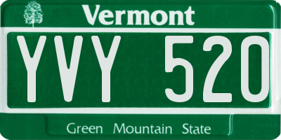 VT license plate YVY520