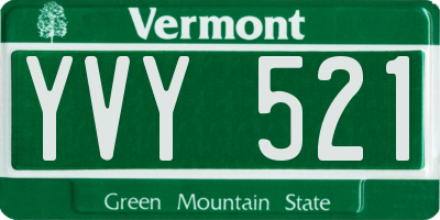 VT license plate YVY521