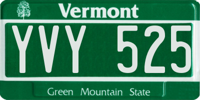 VT license plate YVY525