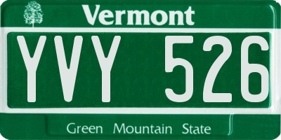 VT license plate YVY526