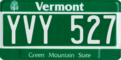 VT license plate YVY527