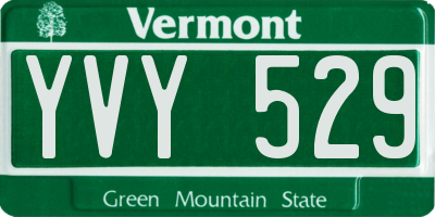 VT license plate YVY529