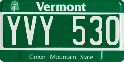 VT license plate YVY530