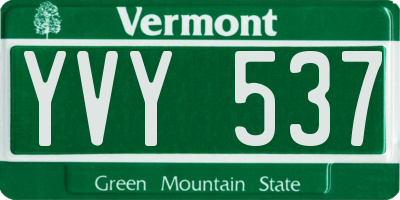 VT license plate YVY537