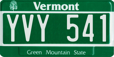 VT license plate YVY541