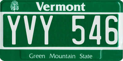 VT license plate YVY546