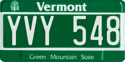 VT license plate YVY548