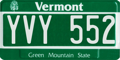 VT license plate YVY552